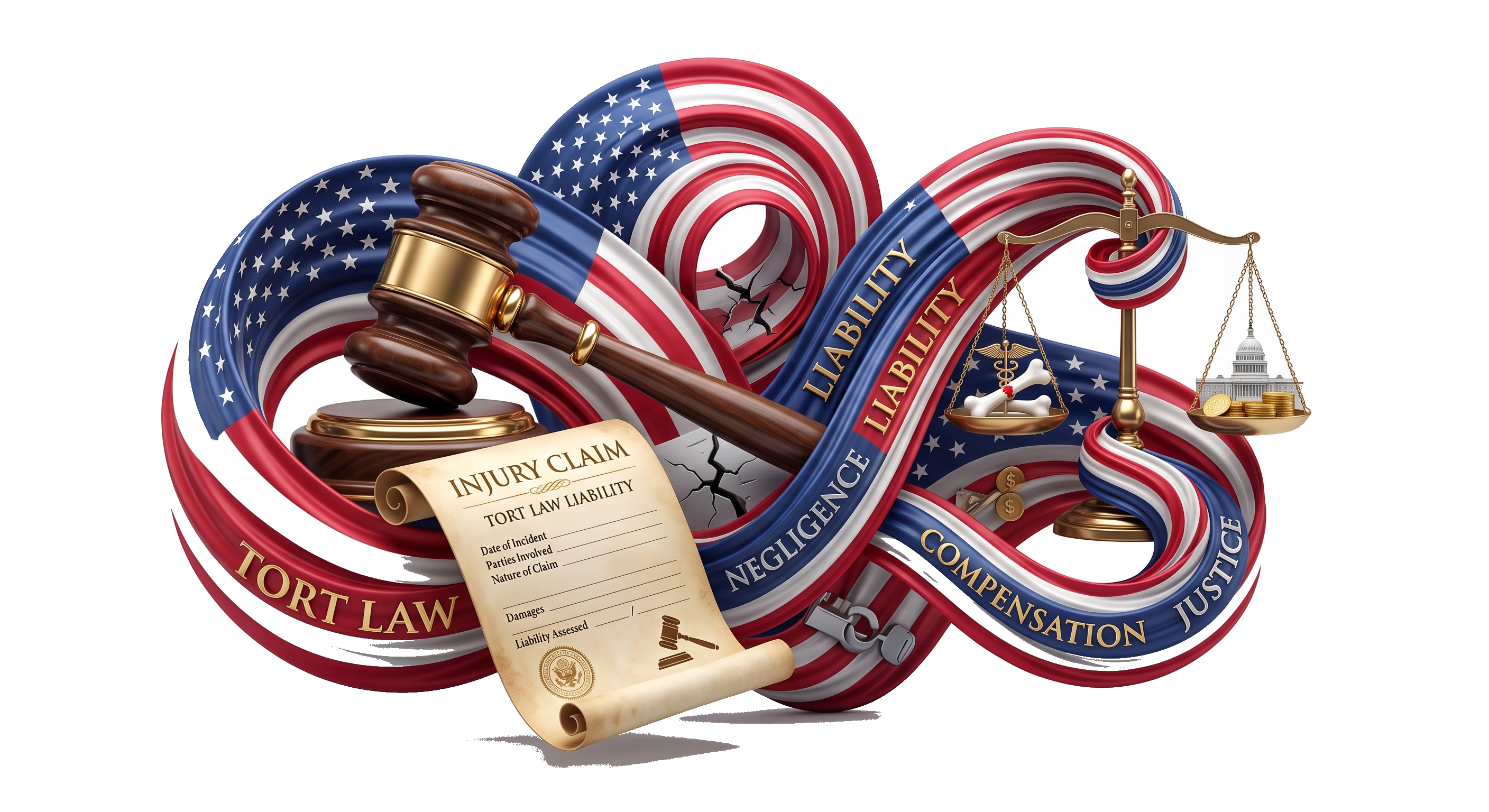 Tort Law US Flag Hero Graphic